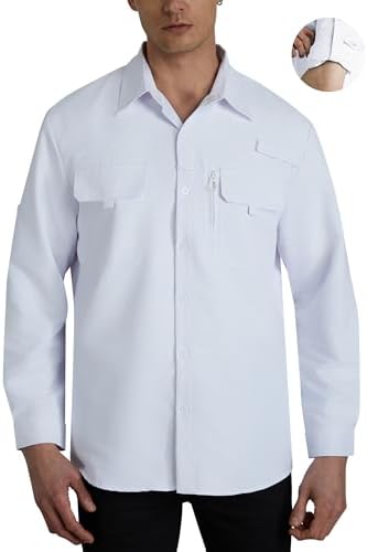 WULFUL Men's Sun Protection Fishing Shirts UPF 50+ Lightweight Quick Dry Cooling Long Sleeve Shirts for Work Hiking Safari - Image 2