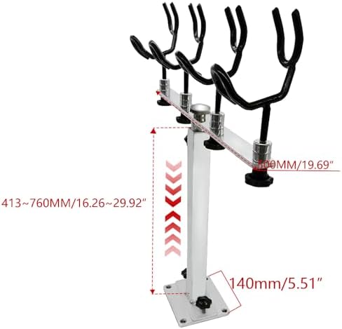Crappie Fishing Pole Holder Aluminum Fishing Rod Holder PVC Coated Fishing Rod Bracket Sure Grip Pole Support for Boat, Ship, Yacht and More, Presents for Fishing Lovers - Image 2