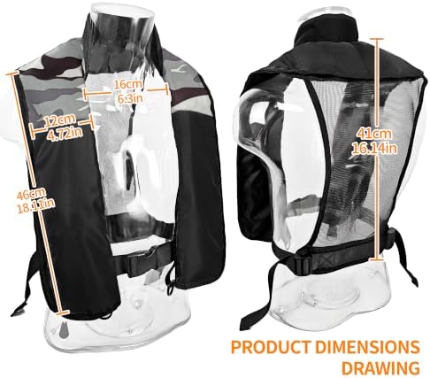 Automatic Inflatable Life Jacket,Preserver PFD for Adults,Life Vest for Adult,Supports Weight up to 330 pounds - Image 2