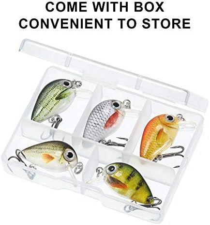 Skylety Mini Bass Fishing Lures Crankbaits Hard Baits with Box - Image 4