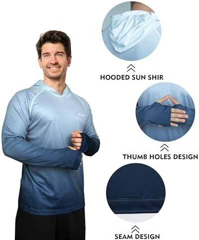 Men's UPF 50+ Sun Protection Hoodie, Long Sleeve Fishing Shirt - Image 5