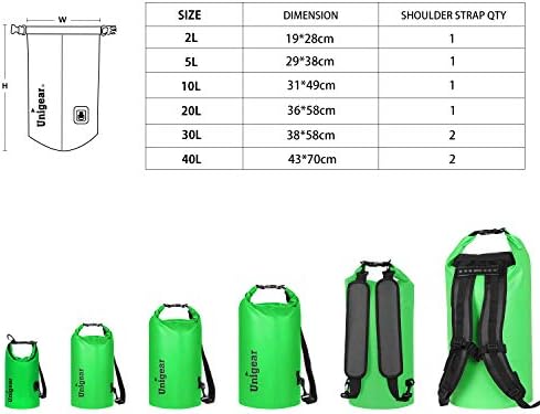 Unigear Floating Waterproof Dry Bag for Kayaking, 2L/5L/10L/20L/30L/40L - Image 2