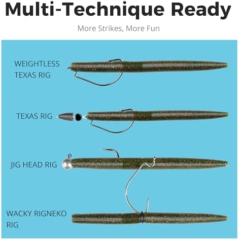 4"/5" Senko Worms Kit, Salt Impregnated Soft Plastic Lures - Image 4