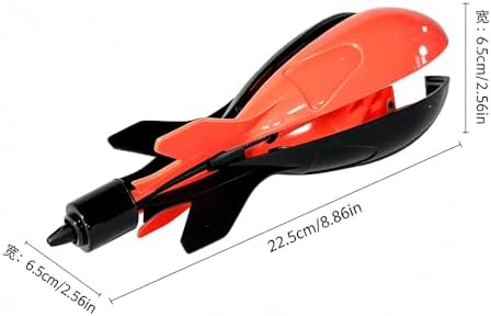 ABS Bait Thrower Rocket Fishing Feeder – Impact-Open Design for Long Distance Casting – Durable Bait Launcher for Carp, Catfish & Coarse Fishing – 22.5cm (8.86 Inch) Black & Red - Image 2