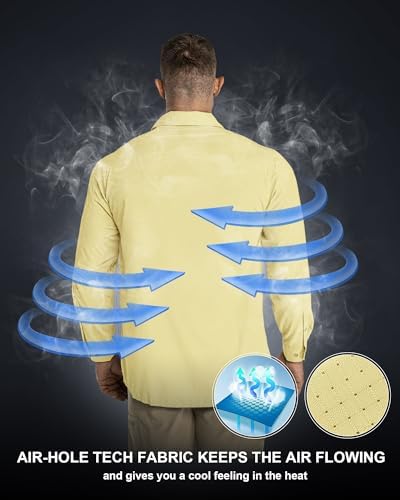33,000ft Men's Long Sleeve Sun Protection Shirt UPF 50+ UV Quick Dry Cooling Fishing Shirts for Travel Safari Camping Hiking - Image 2