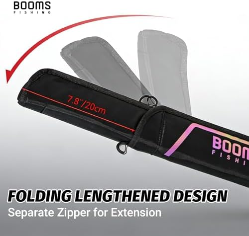 Booms Fishing PB3 5.4ft~6ft Fishing Rod Case, Portable Folded Fishing Pole Case with Two-Way Zippers, 0.6ft Extended Design Fishing Rod Bag, Fit for 2~3 Fishing Poles, 64"~72" - Image 2