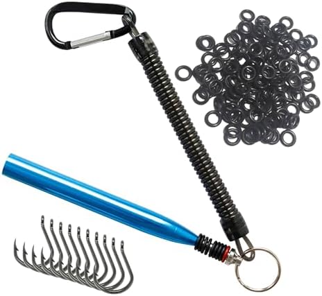Reaction Tackle Wacky Rig Tool and O-Rings for Soft Plastic Worms, Bass Fishing Wacky Rig and Neko Rig Stick Bait Setup for Largemouth and Smallmouth by ReactionTackle