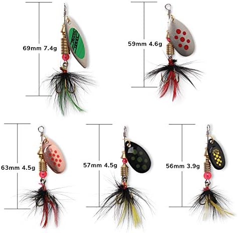 10pcs Fishing Lure Spinnerbait, Bass Trout Salmon Hard Metal Spinner Baits Kit with Tackle Boxes - Image 3