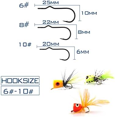 Fly Fishing Flies Assortment Kit Dry Wet Nyphms Tenkara Popper Streamer Woolly Bugger for Trout Bass Salmon Steelhead with Fly Box - Image 4