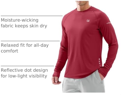 Men's Sun Protection Swim Long Sleeve UPF 50+ Rash Guard Lightweight Shirts - Image 4