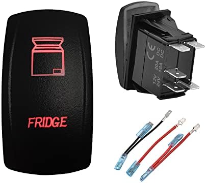 12V 24V Dual RED Led Fridge Rocker Switch with Jumper Wires 5 PIN ON-Off 2 Way Switch for Car Boat Truck RV Camper Motorhome SUV Dashboard Replacement Switch by BACAUTOPARTS
