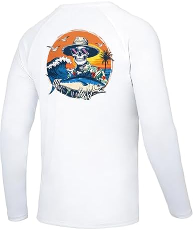Men's UPF 50+ Sun Fishing Shirt, Long Sleeve UV Protection Tee, Quick Dry Rash Guard for Outdoor Swim Hiking by Twekfish