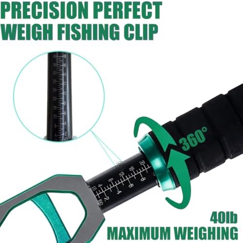 Fish Lip Gripper with 40lbs Built-in Weight Scale, 2-in-1 Fish Grabber Tool - Image 3