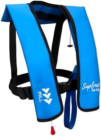 Adult Inflatable Life Jacket/Kayak Buoyancy Vest | Fishing Sailboat PFD Thin Weight Suitable for up to 330 pounds by Suplvmc