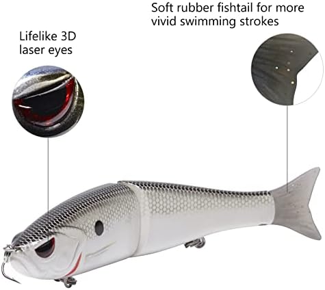 Bassdash SwimShad Glide Baits Jointed Swimbait Bass Pike Salmon Trout Muskie Fishing Lure - Image 4