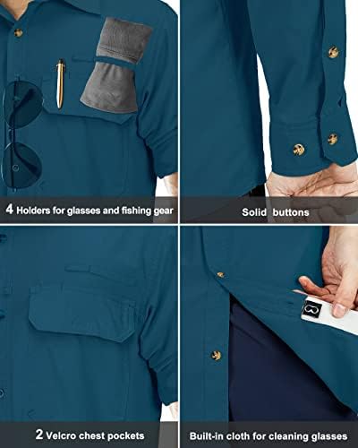 33,000ft Men's Long Sleeve Sun Protection Shirt UPF 50+ UV Quick Dry Cooling Fishing Shirts for Travel Safari Camping Hiking - Image 5