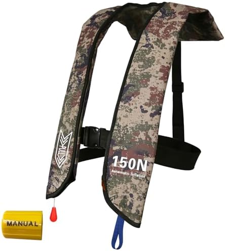 Inflatable Life-Jacket for Adults| Life-Vest with Automatic/Manual Multifunctional Inflation-PFD| Lightweight & Compact Supports up to 300lbs for Kayaking Fishing Boating by Unknown
