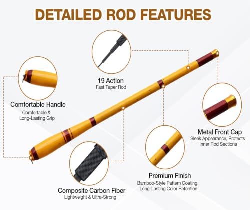 Carbon Fiber Tenkara Fishing Rod Kit Bank Poles for Catfishing All Waters - Image 3