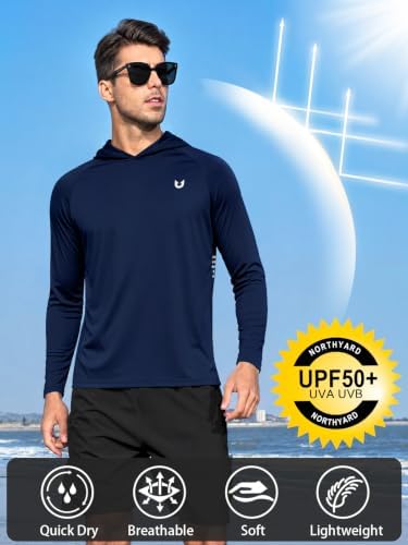 NORTHYARD Men's Sun Hoodie Long Sleeve Fishing Shirts UPF 50+ Rash Guard - Image 3