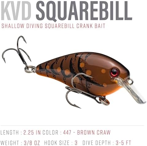 Strike King KVD 1.5 Hard Knock Fishing Lure, 3/8 oz, 3D Lifelike Eyes - Image 2