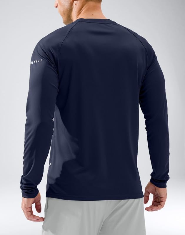 Men's Sun Protection Swim Long Sleeve UPF 50+ Rash Guard Lightweight Shirts - Image 6