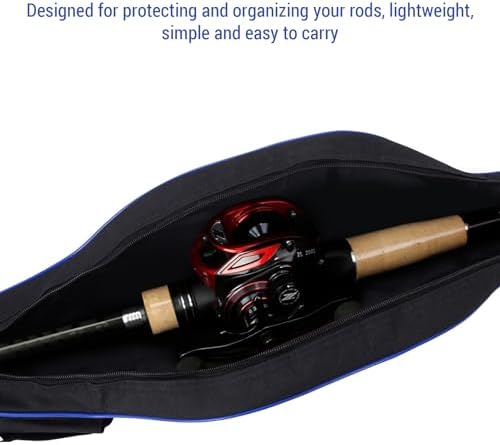 Fishing Rod Bag Hard Shell Bottom 59in/51in Waterproof Large Tackle Bag with Fishing Accessories Pocket Fishing Pole Protective Pouch for Traveling - Image 4