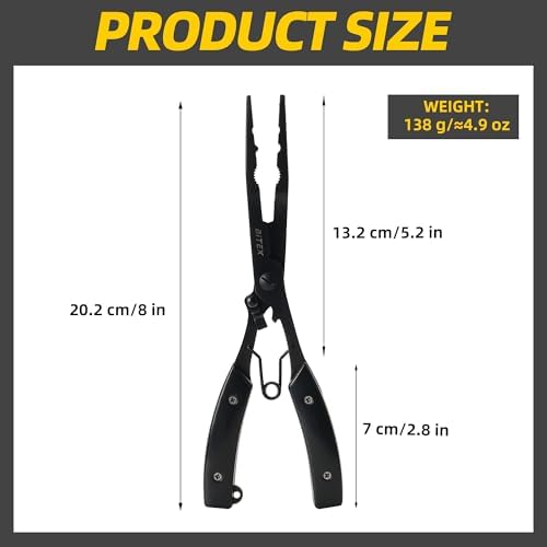 BiteX Long Nose Fishing Pliers, Braid Cutter & Hook Remover, Saltwater - Image 5