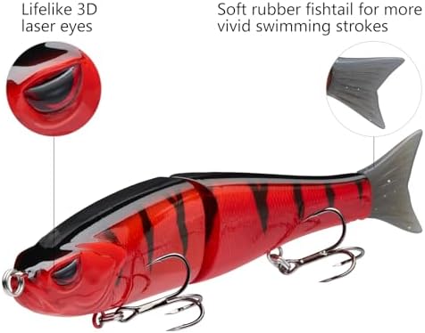 Bassdash SwimShad Glide Baits Jointed Swimbait Bass Pike Salmon Trout Muskie Fishing Lure - Image 4