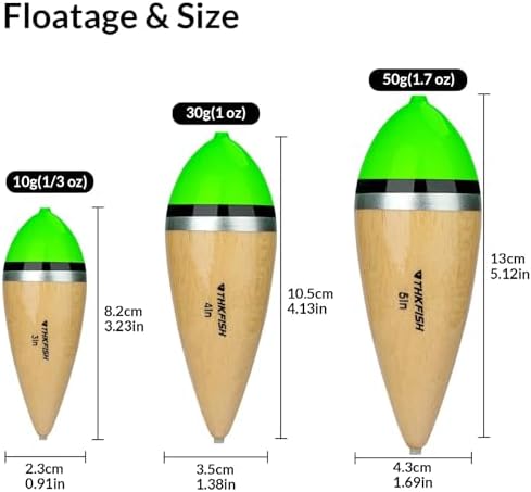 THKFISH Fishing Bobbers Slip Bobbers for Fishing Floats Bobbers for Fishing Balsa Bobbers for Steelhead Fish Float Rigs Freshwater Saltwater Floatage - Image 6
