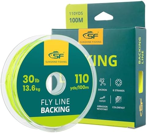 SF Fly Line Backing for Fly Fishing Braided 20/30LB Polyester Trout Salmon by SUNSHINEFISHING