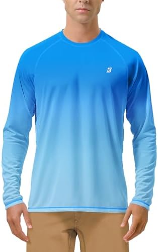 Roadbox Men's UPF 50+ UV Sun Protection Shirts, Long Sleeve Swim Rash Guard by Roadbox