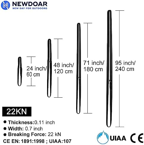 NewDoar 16mm Climbing Sling UIAA CE Certified,23KN EN566 Certified,Climbing Utility Cord Rock Climbing,Creating Anchors System,Rappelling Gear,Perfect for Tree Work - Image 3