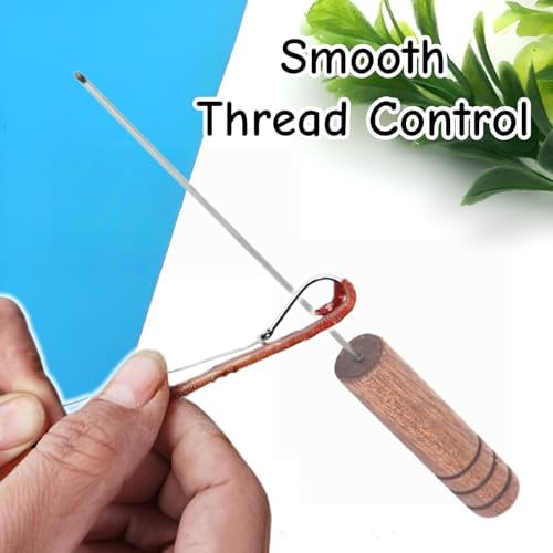 2 PCS Worm Threader Wooden Fishing Bait Wormhole Rigging Needle Fly Threader for Shore Casting Freshwater & Saltwater Anglers - Image 4