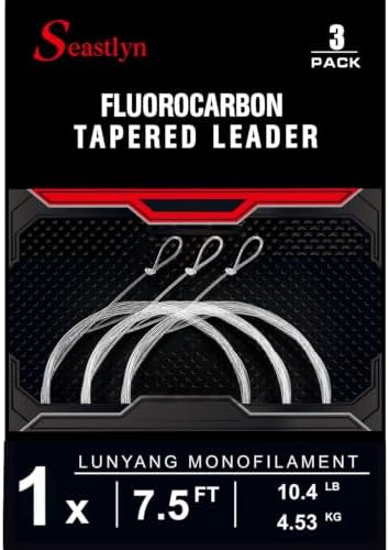 3-Pack Fluorocarbon Tapered Leader – 7.5-12FT, 0X-7X, 8-26LB by Unknown