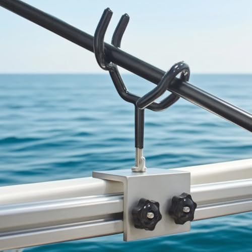 2 PCS Boat Fishing Rod Holders ，PVC Coated Steel, 90 Degree Boat Gunnet Track System BracketYacht Fishing Gear - Image 5