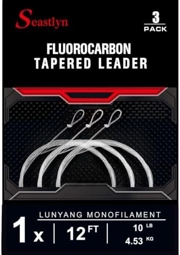 3-Pack Fluorocarbon Tapered Leader – 7.5-12FT, 0X-7X, 8-26LB by Unknown