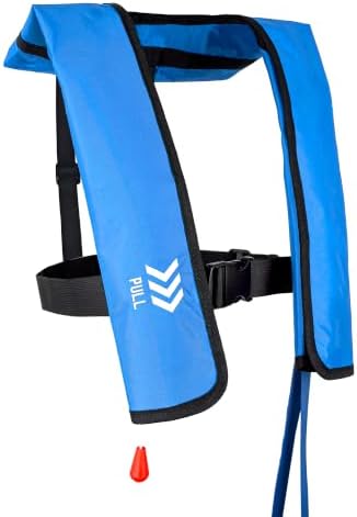 Manual Inflatable Life Jacket,Preserver PFD for Adults,Life Vest for Adults,Supports Weight up to 330 pounds by NAUTISHIELD