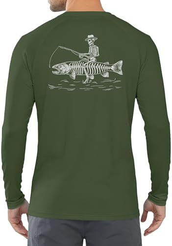 Men's UPF 50+ Sun Fishing Shirt, Long Sleeve UV Protection Tee, Quick Dry Rash Guard for Outdoor Swim Hiking - Image 3
