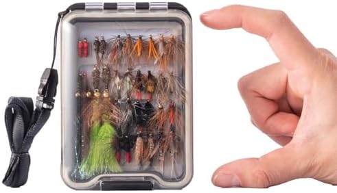 Hand-Tied Fly Fishing Flies Kit, Dry Wet Flies Nymphs Streamers Assortment for Trout & Bass with Waterproof Fly Box - Image 6