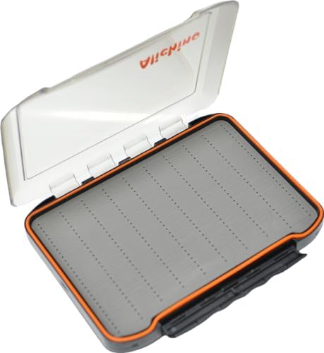Alichino Fly Box for Fly Files Ice Jig Box Two Sided Waterproof Fly Fishing Box for Nymphs and Streamers (Grey Foam Insert C, Extra Large 11.8 * 8.4 * 2.2Inch) by ALICHINO