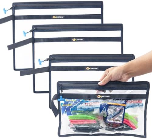 2 Layer Water-resistant Fishing Bait PVC Clear Storage Bag BaitShield Tackle Bag Storage for Bait Tackle Lures Soft Plastics and Fishing Gear Large Capacity 2 Size (2Pcs Medium+2Pcs Large) by Unknown