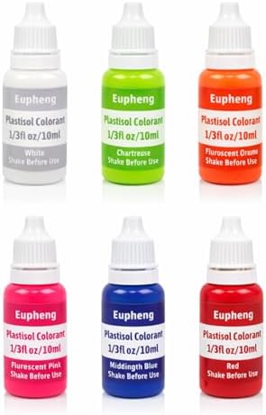 Eupheng Plastisol Colorant Set for Making Soft Plastic Fishing Lures, 6 Colors by EUPHENG