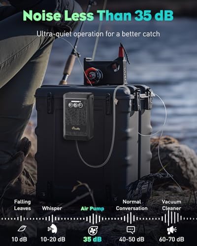 Pawfly Ultra Quiet Live Bait Aerator USB Rechargeable Battery Air Pump for 5-100 Gallon Bait Bucket Portable Battery Powered Oxygen Pump for Outdoor Fishing Power Outage and Fish Transportation - Image 5