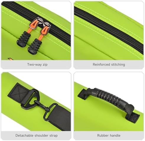 LEOFISHING Portable Folding Water-Resistant Fishing Pole Bag 45cm/17.7in 120cm/47.2in Shock-Resistant Fishing Pole Carrier Case Store up to 2-3 Fishing Rod with Reel and Gears - Image 6