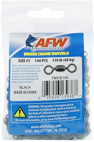 AFW Brass Crane Fishing Swivels Heavy Duty Barrel Tackle by AFWFishingBrands
