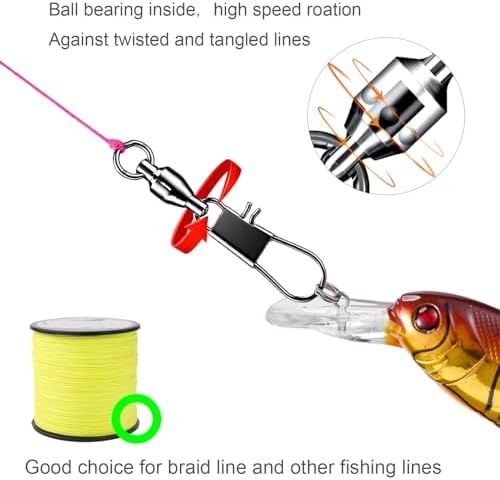AMYSPORTS Steel Stainless Snap Swivels Saltwater Ball Bearing Fishing Swivel Lure Connector Barrel Swivels Fishing Tackle Black Nickel - Image 5