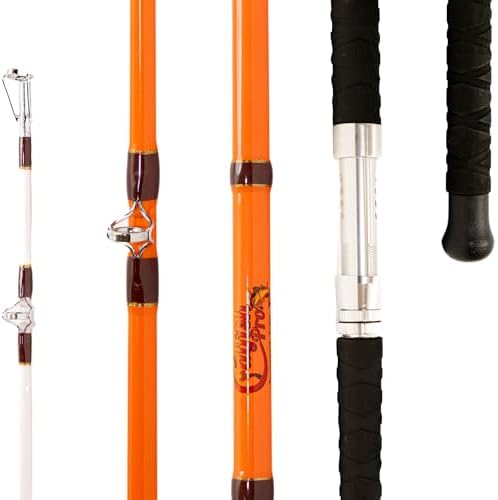 Catfish Pro Tournament Series 2.0 Glow Rod 7'6" One-Piece Spinning or Casting, M, MH, H Action, Sun-Activated Glow-in-the-Dark Rod, Anti-Slip Super Grip Handle, Stainless Steel Guides by CatfishPro