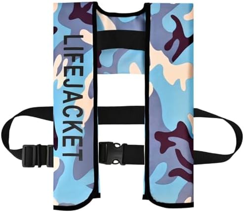 Adult Automatic Inflatable Kayak Vest PFD,Water Sports Vest for Boating Fishing Kayaking SUP Paddleboarding（fit Weight Below 330 lbs） by Unknown