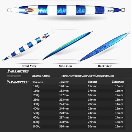 Slow Metal Pitching Falling Jigs Glow Speed Vertical Jigs Jigging Tuna Lures Fast Saltwater Artificial Baits Jigging Fishing Plugs 200g-400g - Image 4