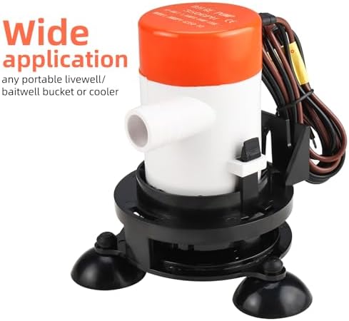 NovelBee Portable Livewell Pump for Boat,12V 350GPH Livewell Aerator Pump - Image 7